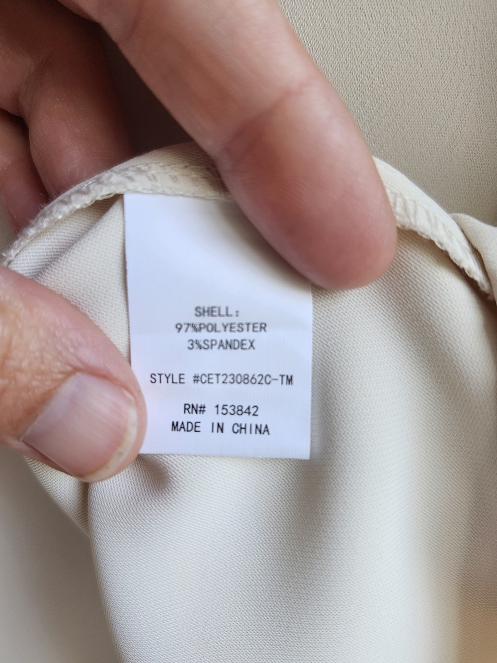 Melloday Ivory Shawl Collar V Neck Blouse Cuffed Sleeve Quiet Luxury L - Picture 8 of 11
